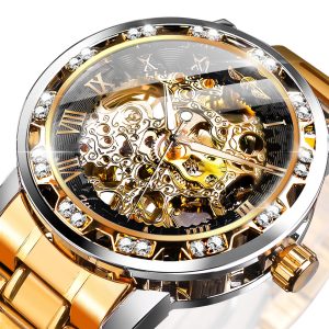 Luxury Skeleton Men’s Watch – Gold Elegance with Timeless Craftsmanship
